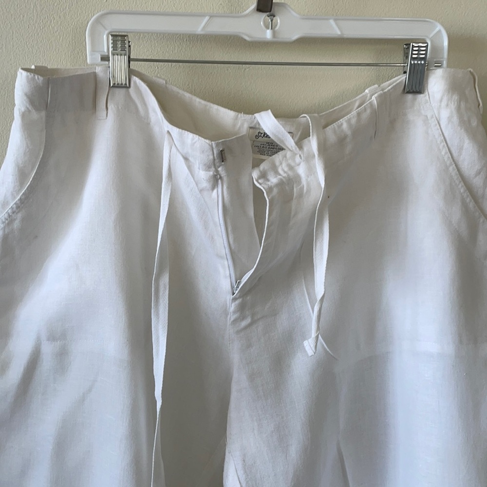 White linen pants